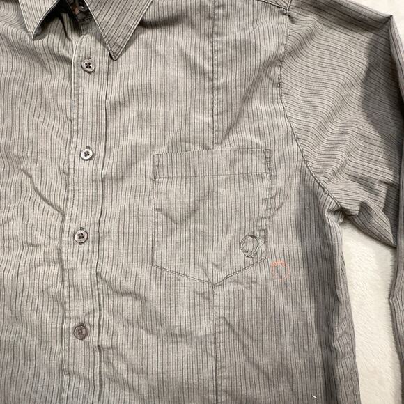 RVCA Sentimental Grey Men’s Button Up In Size Small - Picture 4 of 11